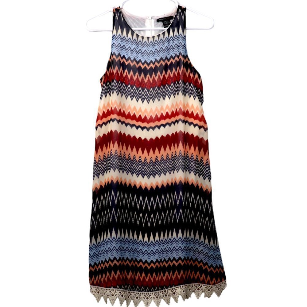 NWOT BOHO tank mini dress by "Robert Louis" -‎  Size SMALL - Lace bottom